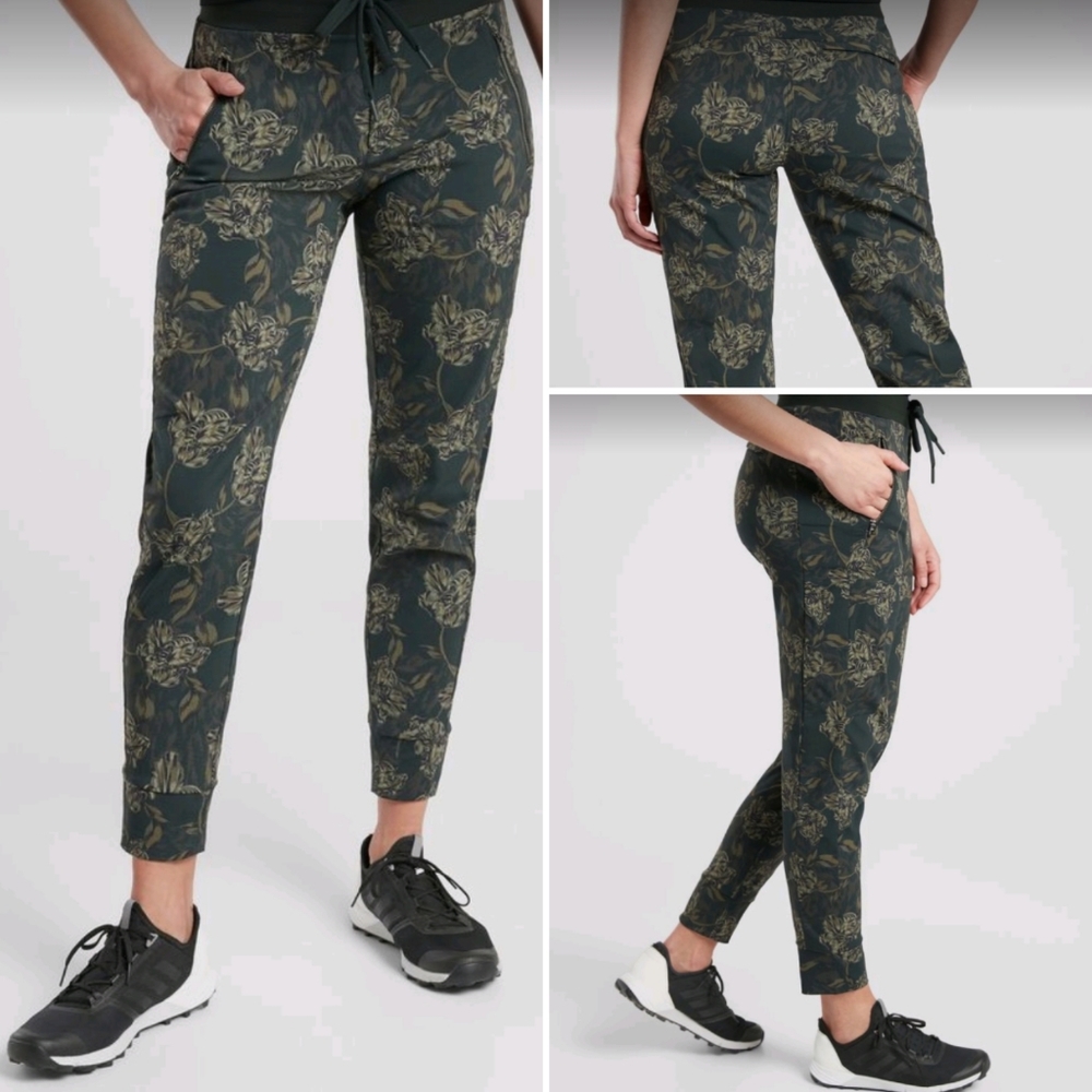ATHLETA Trekkie North Printed Jogger Terra Firma Olive Size 6 - Picture 9 of 9